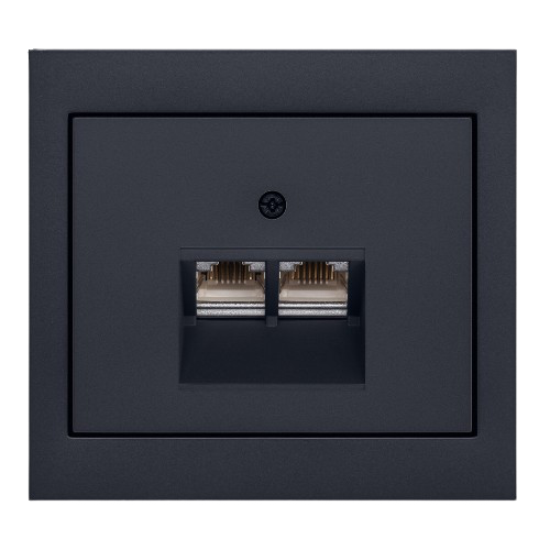 Berker K.1 Plastic Dust Protection Socket in Matt Anthracite