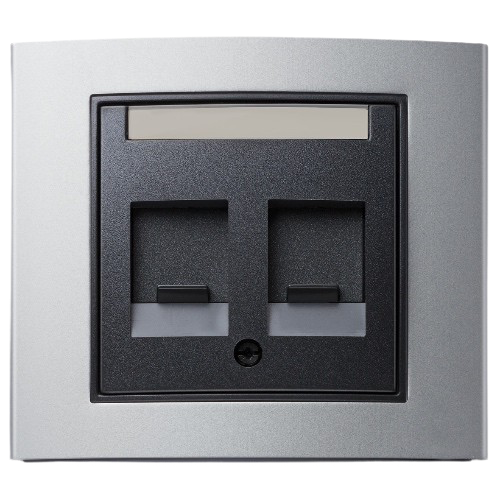 Berker B.3 Aluminum / Anthracite Matt Dust Protection